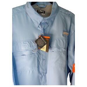 Habit Herring Lake River Shirt Mens‎ M Long Sleeve Fishing Button Up Blue NWT
